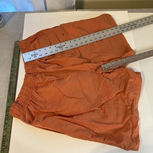 Sand & Sun Mens Large Orange Bermuda Swim Trunks Drawstring Pockets - Picture 5 of 9